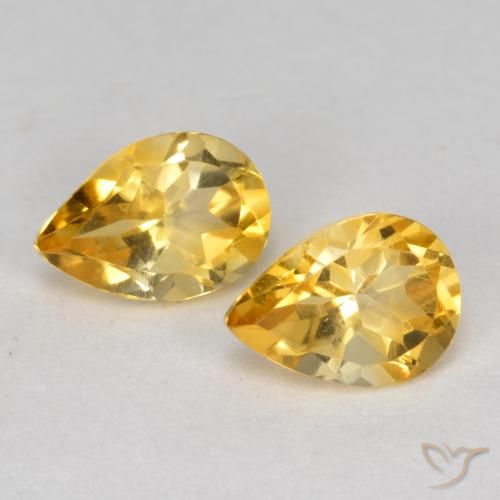 1.22ctw Natural Dorado oscuro medio Citrino, En forma de pera, VS