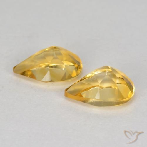 Gemas de Citrino Dorado oscuro medio natural de 1.22 ct, En forma de pera, VS