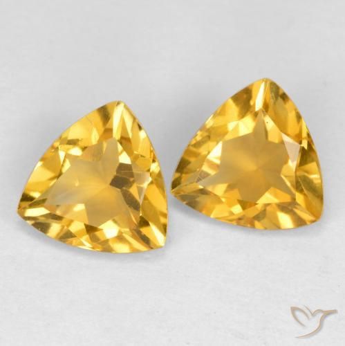 Gemas de Citrino Dorado oscuro medio natural de 1.91 ct, Trillón, VS