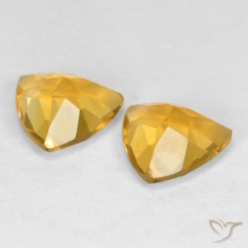 Gemas de Citrino Dorado oscuro medio natural de 1.91 ct, Trillón, VS