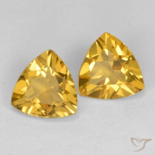 Gemas de Citrino Dorado medio natural de 1.82 ct, Trillón, VS