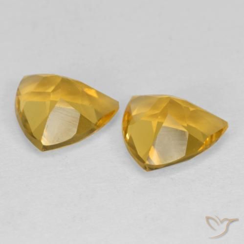 Gemas de Citrino Dorado medio natural de 1.82 ct, Trillón, VS