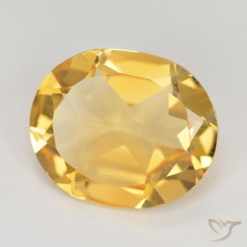 Citrino Dorado medio natural de 3.44 ct, Ovalada, VS