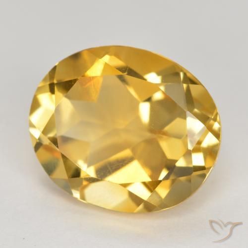 Citrino Dorado medio natural de 4.73 ct, Ovalada, VVS-VS