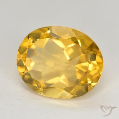 Citrino Dorado medio natural de 4.63 ct, Ovalada, VS
