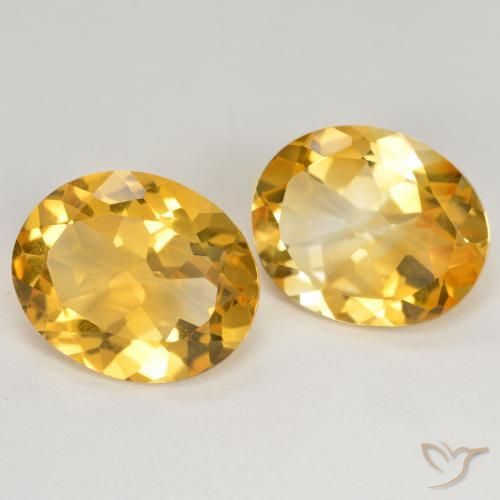 Gemas de Citrino Naranja dorado intenso natural de 7.42 ct, Ovalada, VS
