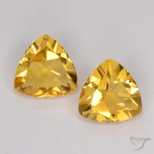 Gemas de Citrino Dorado medio natural de 1.87 ct, Trillón, VS