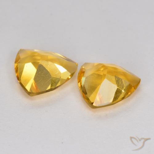 Gemas de Citrino Dorado medio natural de 1.87 ct, Trillón, VS