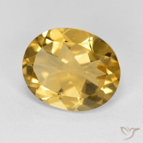 Citrino Dorado medio natural de 4.28 ct, Ovalada, VS