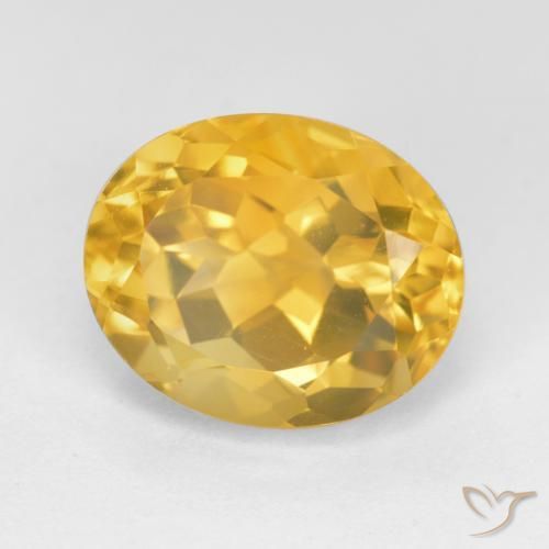 Citrino Dorado medio natural de 5.64 ct, Ovalada, VVS-VS
