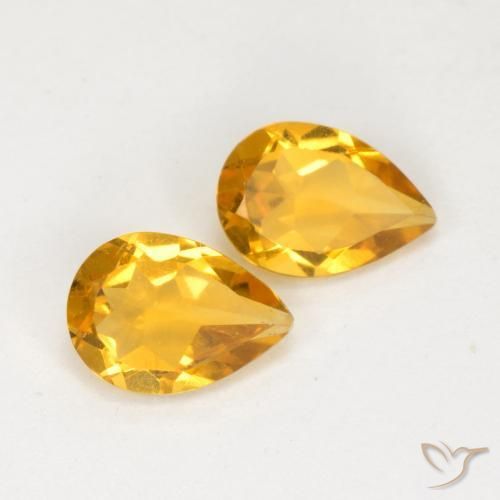 Gemas de Citrino Dorado oscuro natural de 1.17 ct, En forma de pera, VS