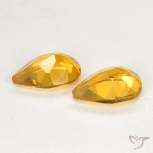 Gemas de Citrino Dorado oscuro natural de 1.17 ct, En forma de pera, VS