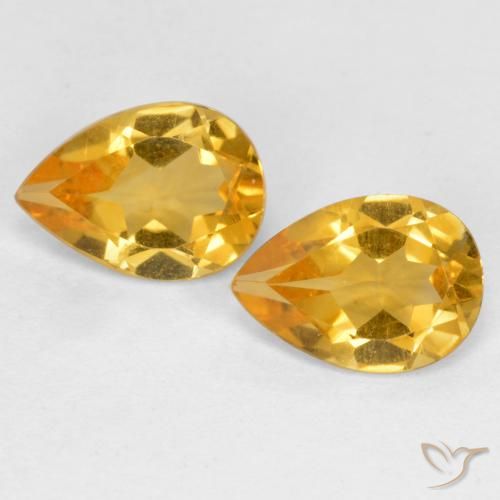1.14ctw Natural Dorado oscuro Citrino, En forma de pera, VS