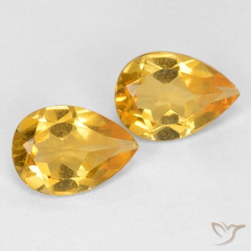 Gemas de Citrino Dorado oscuro natural de 1.14 ct, En forma de pera, VS