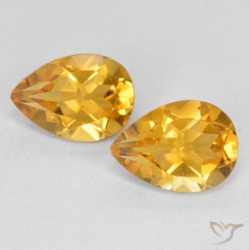 1.31ctw Natural Naranja dorado intenso Citrino, En forma de pera, VS