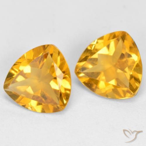 Gemas de Citrino Dorado oscuro natural de 2.03 ct, Trillón, VS