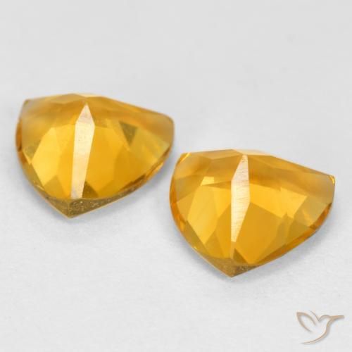 Gemas de Citrino Dorado oscuro natural de 2.03 ct, Trillón, VS