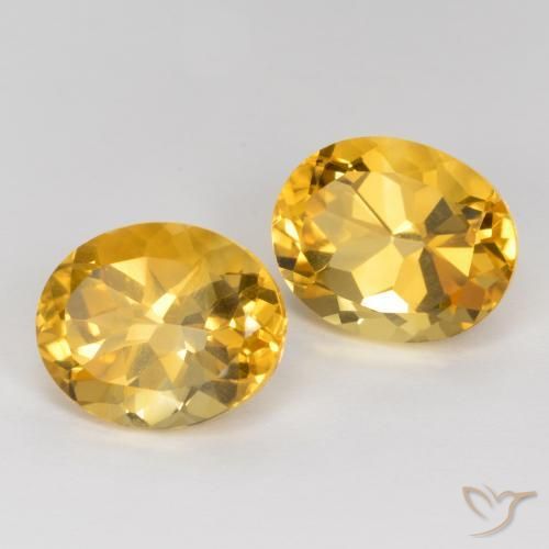 Gemas de Citrino Naranja dorado natural de 7.71 ct, Ovalada, VVS-VS