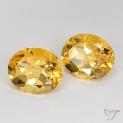 Gemas de Citrino Dorado oscuro medio natural de 6.95 ct, Ovalada, VVS-VS