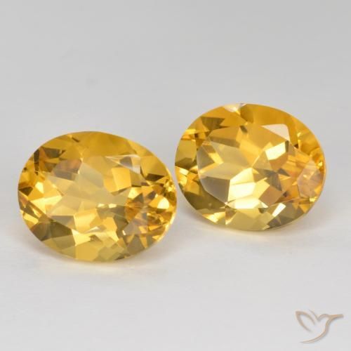 Gemas de Citrino Dorado oscuro medio natural de 7.66 ct, Ovalada, VVS-VS