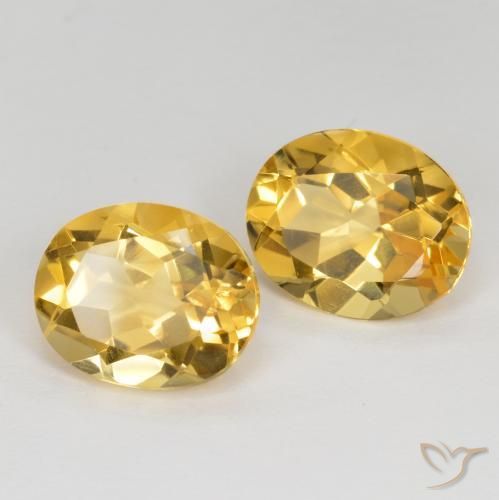 Gemas de Citrino Dorado medio natural de 6.64 ct, Ovalada, VVS-VS