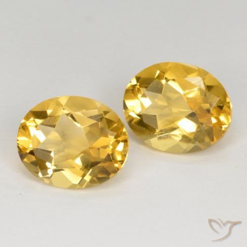 Gemas de Citrino Dorado medio natural de 6.72 ct, Ovalada, VVS-VS