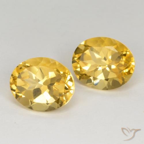 Gemas de Citrino Naranja dorado natural de 7.08 ct, Corte Óvalo, VVS-VS