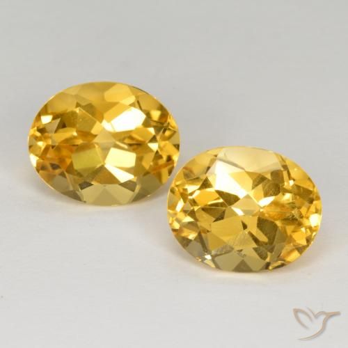 Gemas de Citrino Naranja dorado natural de 6.64 ct, Ovalada, VVS-VS