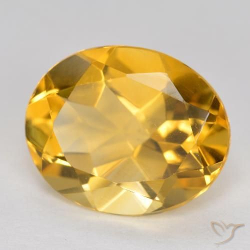 Citrino Naranja dorado intenso natural de 3.14 ct, Ovalada, VVS-VS