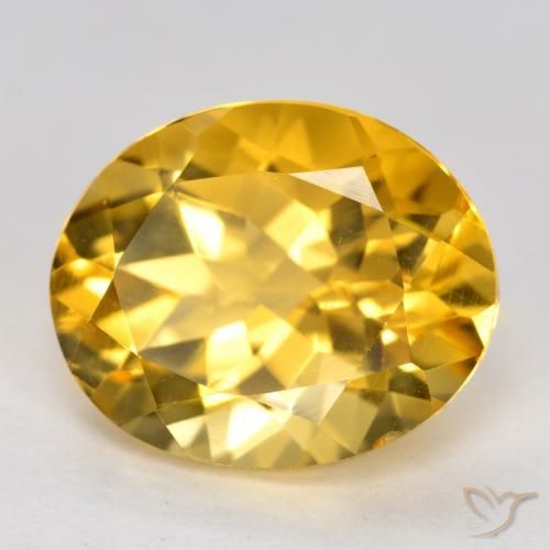 Citrino Dorado oscuro medio natural de 3.43 ct, Ovalada, VVS-VS