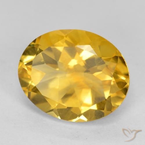 Citrino Naranja dorado natural de 3.46 ct, Ovalada, VVS-VS