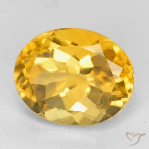 Citrino Dorado medio natural de 3.68 ct, Ovalada, VVS-VS