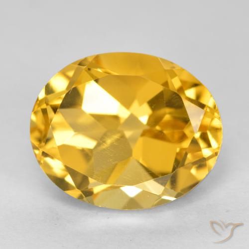 Citrino Dorado medio natural de 4.15 ct, Ovalada, VVS