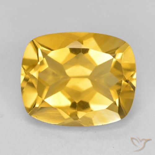 3.66ct Natural Naranja dorado Citrino, Forma Cojín, VVS-VS
