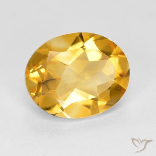 Citrino Dorado medio natural de 2.94 ct, Ovalada, VVS