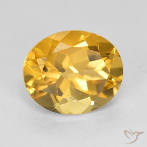 Citrino Naranja dorado natural de 3.93 ct, Ovalada, VVS