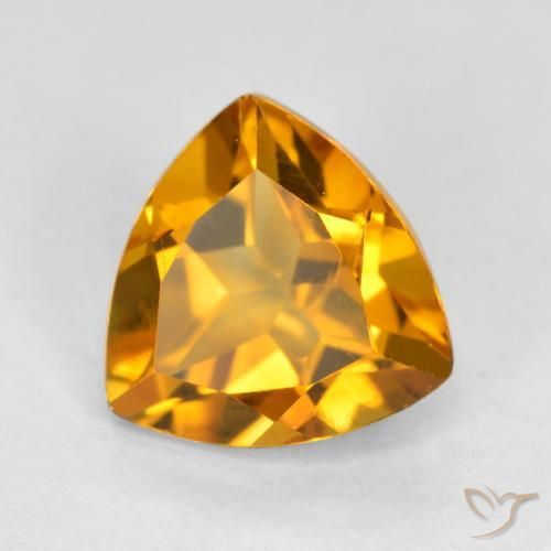 Citrino Dorado naranja intenso natural de 1.16 ct, Trillón, VVS-VS