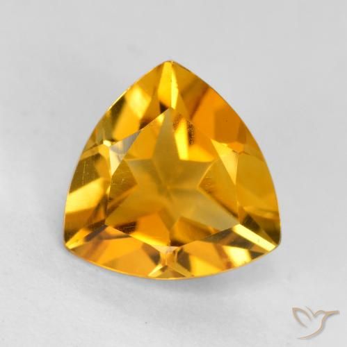1.11ct Natural Dorado naranja oscuro Citrino, Trillón, VVS-VS