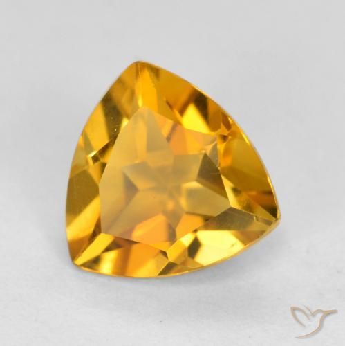 Citrino Dorado naranja oscuro natural de 1.11 ct, Trillón, VVS-VS