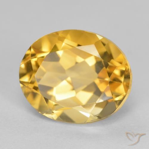 Citrino Dorado oscuro medio natural de 4.02 ct, Ovalada, VVS