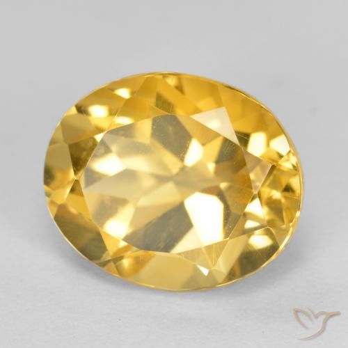 Citrino Dorado medio natural de 3.80 ct, Ovalada, VVS-VS