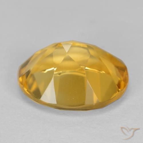 Citrino Dorado medio natural de 3.39 ct, Ovalada, VVS-VS