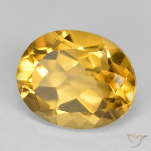 Citrino Dorado oscuro medio natural de 3.91 ct, Ovalada, VVS-VS
