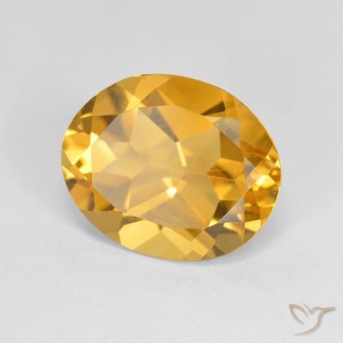 Citrino Naranja dorado intenso natural de 3.20 ct, Ovalada, VVS-VS
