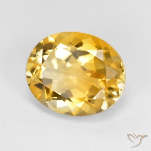Citrino Dorado oscuro medio natural de 3.63 ct, Ovalada, VVS
