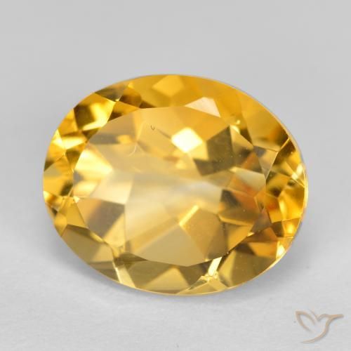 Citrino Naranja dorado intenso natural de 3.68 ct, Ovalada, VVS-VS