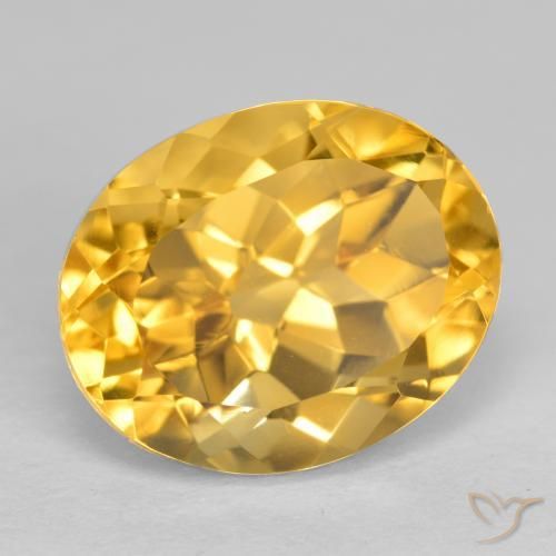 Citrino Dorado medio natural de 3.77 ct, Ovalada, VVS