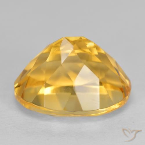 Citrino Dorado medio natural de 3.77 ct, Ovalada, VVS