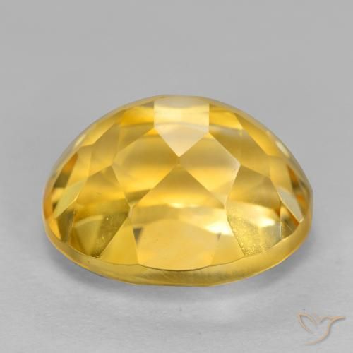 Citrino Dorado oscuro medio natural de 4.44 ct, Ovalada, VVS-VS