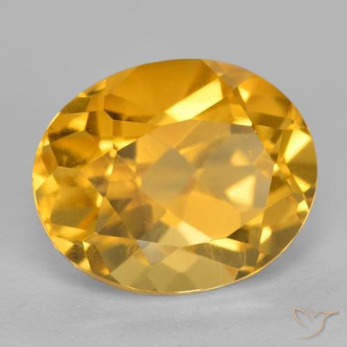 Citrino Dorado oscuro natural de 3.86 ct, Ovalada, VVS-VS